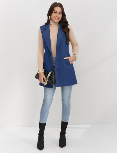 Image of IDEALSANXUN Plaid Vest for Women Fall Winter Sleeveless Blazer Jackets