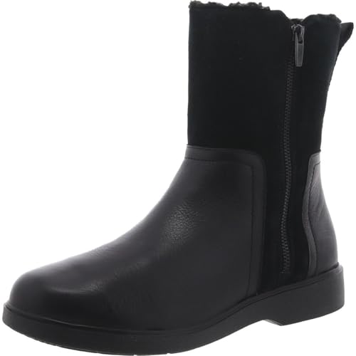 Clarks Women's Un Elda Mid Ankle Boot, Black Leather/Suede Combi, 070 M US