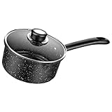 Tofficu Milchtopf 18cm mit Deckel und Langem Griff Haushaltsmilchtopf aus Medizinischer...