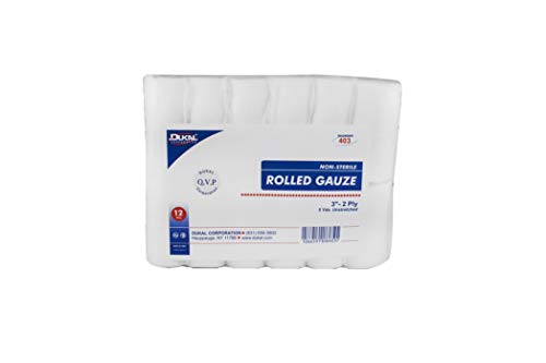 Dukal Rolled Gauze, No Estéril, 3" Ancho x 5 yd. Largo, 2 Capas (12 Bolsas de 8) (Paquete de 96) miniatura 2