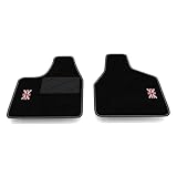 Set de tapis de voiture compatibles avec Ligier Nova. COMPOSITION DU KIT : 2 tapis avant. Couleur: tapis noir, bordure noire, couture blanche.