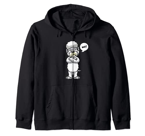 Stubborn Dandie Dinmont Terrier Dog funny Zip Hoodie, Black