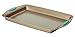 Rachael Ray Cucina Bakeware Set Includes Nonstick Cake Cookie Baking Sheet and Muffin Cupcake Pan, 4 Piece, Latte Brown with Agave Blue Grips