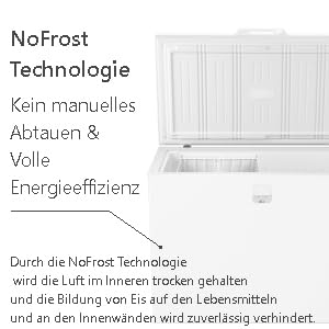 SCHOEPF – GTNF280SD NO-FROST Gefriertruhe - nie wieder abtauen - 277 L – 84,7 x 111,4 x 63 cm – Energieklasse D – LED-Beleuchtung