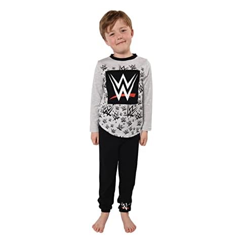WWE Boys Pyjamas from Brand Threads | Sustainable WWE Pyjamas Set in Organic Cotton for Boys 8Y Grey Cover