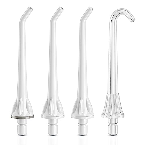 Only Compatible COSLUS Water Dental Flosser Tip Replacement Heads Oral Irrigator Refill Heads Jet Tips White (4 Pieces)