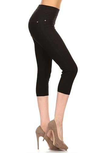 Image of Leggings Depot Women's Cotton Blend Stretch Pull-on Jeggings Casual Pants with Pockets (Available in Plus Size)