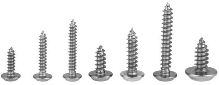 BATLAM 220 pièces M3 M4 M5 Mini vis à Bois autotaraudeuses à tête Ronde en Acier Inoxydable 304
