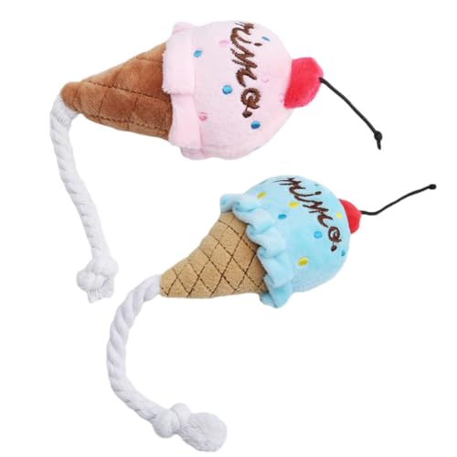 ROMISBABA 2個 アイス ームのおもちゃ 犬のタグボートのおもちゃ 子犬の わんわん ペット 犬インタラクティブ きしむおもちゃ 犬のおもちゃ 子犬のきしむぬいぐるみ pp綿