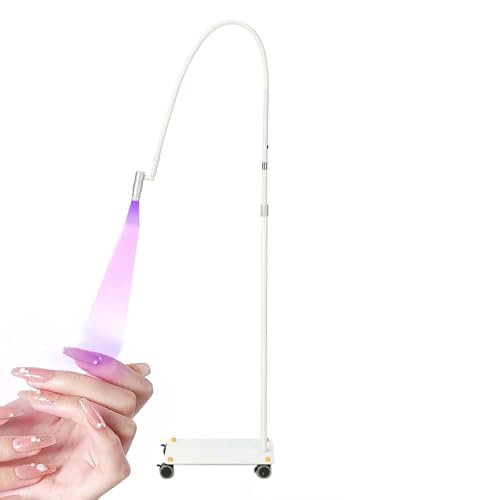 LáMpara Uv Para Extensiones De PestañAs, LáMpara De PestañAs Ajustable, LáMpara De Curado RáPido Con Cuello De Cisne Flexible Para Esmalte De Gel Uv, Secador De Manicura,White