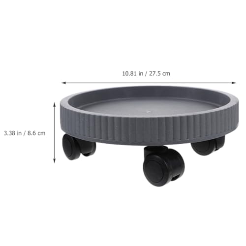 Support pour pot de fleurs à roulettes en plastique robuste rond