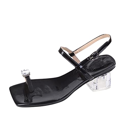 Sandals Women Casual Platform Wedge Sandals Strap Sandals Slingback Casual Walking Beach Sandals Shoe (Black, 7.5) #TOP15