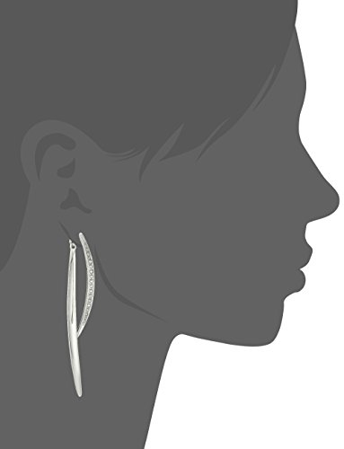 Guess "Basic" Silver Curved Stick Front To Back Linear Drop Earrings #TOP1