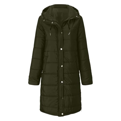 Manteau matelassé long avec fermeture éclair et capuche épaisse - 3