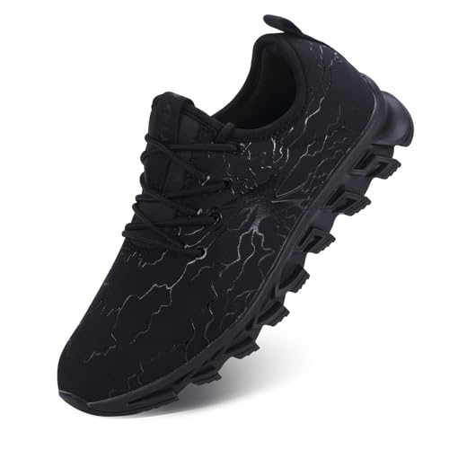 YTRXM Boys Girls Sneakers Lightweight Lace-up Children Tennis Shoes Non Slip Athletic Sports Running Walking Gym Shoes for Boys Girls Black 12.5 Little Kid