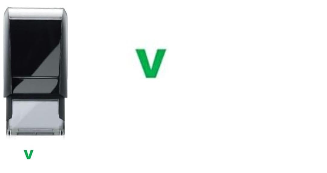 Athena Stamps Green Loyalty Stamp - V (Vegan) Ink Self Inking 11Mm