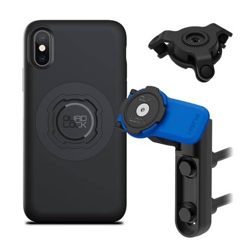 Image of Quad Lock Brake /Clutch Motorcycle Phone Mount with Vibration Dampener and MAG Phone Case for iPhone X /XS