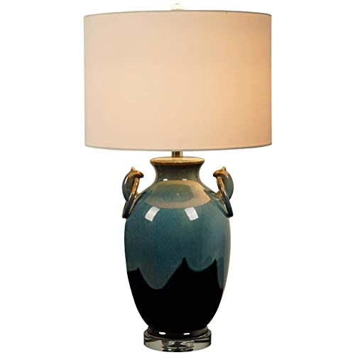Lampe de table en céramique style sud-ouest de 74.9 cm avec abat-jour tambour