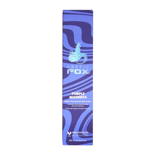 ARCTIC FOX Coloration capillaire semi-permanente 100 % végétalienne et sans cruauté envers les animaux – Purple Madness 165 ml e