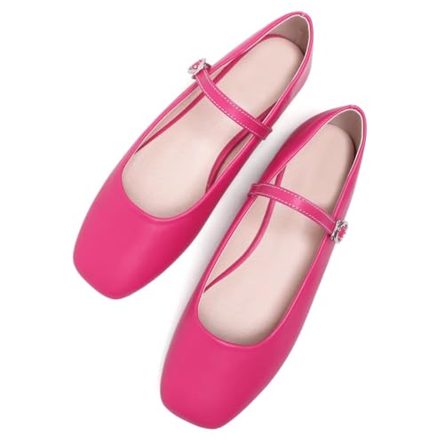Image of LUXINYU Women's Slip on Flats,Classy Round Toe Solid Classic Mary Jane Ballet Dance Shoes Soft Comfortable PU Flat Shoes