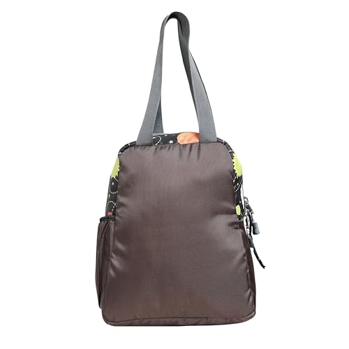 Image of ORBY Lunch Bag Galaxy Brown | Water-Repellent Durable Fabric | Tiffin Bag with Bottle Holder & Front Pocket | Strong Zipper & Spacious Meal Storage (Galaxy Pattern, Brown)