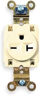 20A 6-20R 250V Receptacle Single Ivory - Pack Of 6