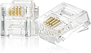 وصلة شبكة يونيفرسال برأس كريستال Rj11 بـ 6 دبابيس من داي - كيت، 100 قطعة