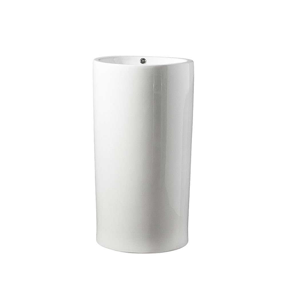 Milano White Rivington Freestanding Curved Bathroom Basin Sink - 460Mm X 445Mm