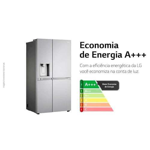 Refrigerador Smart LG Side By Side 611L Aço Escovado Uvnano 220V GC-L257SLP