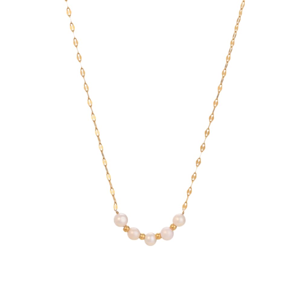 palmonas Pearl Lip Chain Necklace for Women - 18K Gold Plated Necklace, Women's Jewellery | Gift for Girls & Women-picture-18