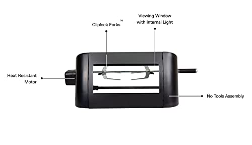 Everdure Rotisserie Kit With Internal Viewing Light, Compatible Force Gas Grill: Rotating Rotisserie Spit With Large Glass Viewing Window And Collapsible Design For Compact Storage #TOP1