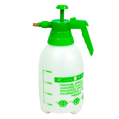 Tradineur - Botella pulverizar, sulfatar. Bomba de presión/vaporización con pulverizador, Boquilla de latón Ajustable, jardinería, riego de Flores y Plantas, Limpieza (2 litros)