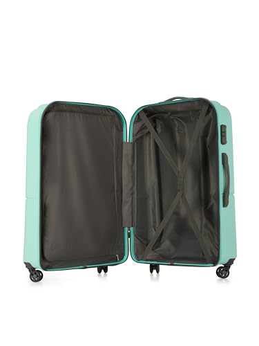 Image of Genie Palm Plus 76cm Trolley Bag, Hard Side 8 Wheel Carry on Luggage - Fresh Mint, Travel Bag for Women