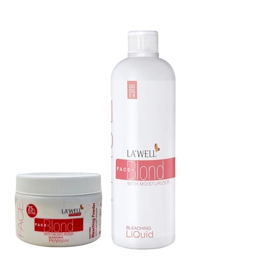 Image of LA`WELL Face Blond Powder 125G & Liquid 450ML Combo Bleach for Face