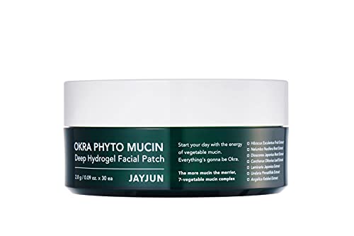 JAYJUN JJ Parche facial de hidrogel profundo de Okra Phyto Mucin, con extracto de fruta de okra y complejo de mucina vegetal, proporciona una experiencia profundamente hidratante y reafirmante para la