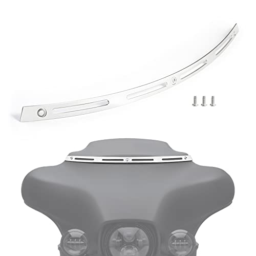 Amazicha Slotted Windshield Trim Polished Windscreen Trim Compatible For Harley Davidson Touring Street Glide Electra Glide Ultra Limited Tri Glide 1996-2013 #TOP3