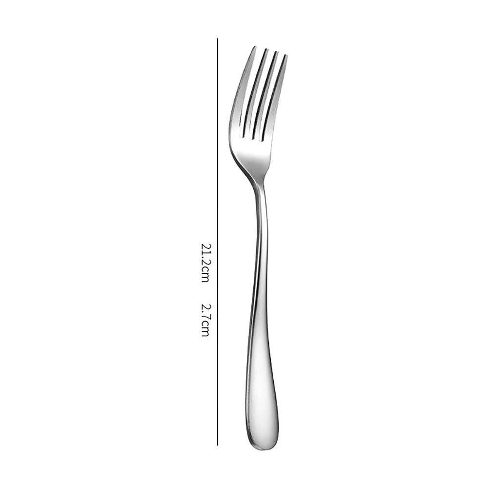 Ensemble De Couverts, Couteau, Fourchette Et Cuillère en Métal Allongé Argenté 6 Pièces, Acier Inoxydable De Haute Qualité Pouvant Être Utilisé pour Les Lave-Vaisselle, Cadeaux De Restaurant Familial