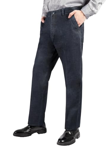 PANTALONI RE&X JEANS COUTURE Uomo Jeans Baggy in Cotone Naturale, Comodi e Formali, Inverno - Collezione Senior, Blu Acciaio, Size 50
