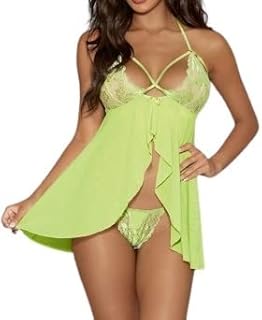 Ski Lingerie Open Back Sexy Playsuits Short Playsuits Cute Sleepwear Women BabyDolls Transparent Four H Code 148