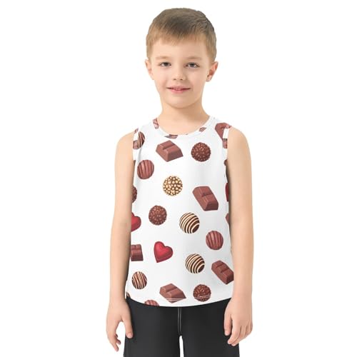 J JOYSAY Chocolate Heart Candy White Boys Tank Top Sleeveless Muscle Shirts Quick Dry Kids T-Shirts 3-15T2