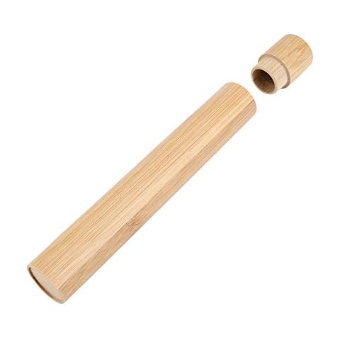 Smandy Toothbrush Case Eco-Friendly Natural Bamboo Toothbrush Holder Portable Toothbrush Box Tube Perfect for Travel Cover