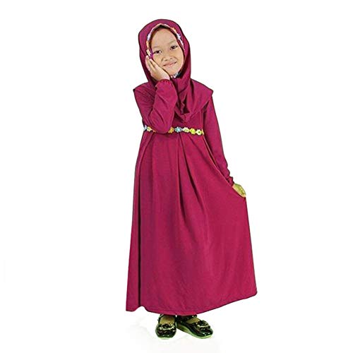 EITC Children Girls Muslim Dress Long Sleeves Skit Kids Long Dress Navy Blue/Green/Purple