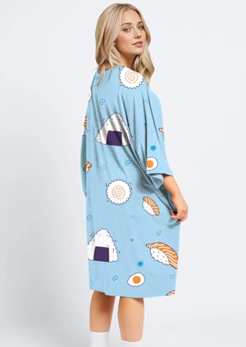 Image of KFUBUO Plus Size Nightgowns for Women Oversized Sleep Tshirts Dress Short Sleeves Sleepwear With Pocket Fit S-5XL