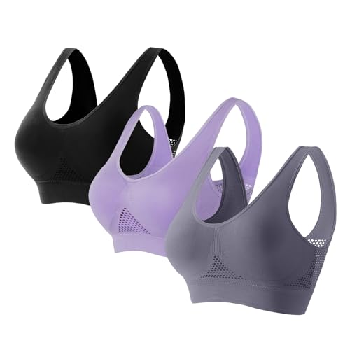 ZTFYKLIN Sujetadores Reductores Sujetador Deportivo Mujer, Interior Transpirable, Talla Grande, Sin Aros, De Malla Hueca, para Yoga Gimnasio (N, S) Tirantes Mujer Aros Aro Anchos Contorno