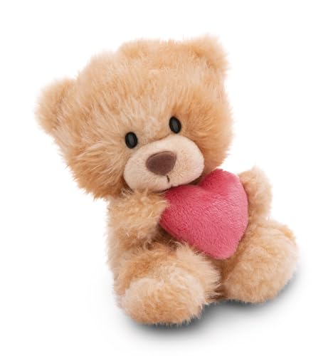Osito de peluche marrón claro con corazón 18cm colgante - marrón claro - Peluche suave, lindo para abrazar y jugar, para niños y adultos, una idea de regalo - 61559