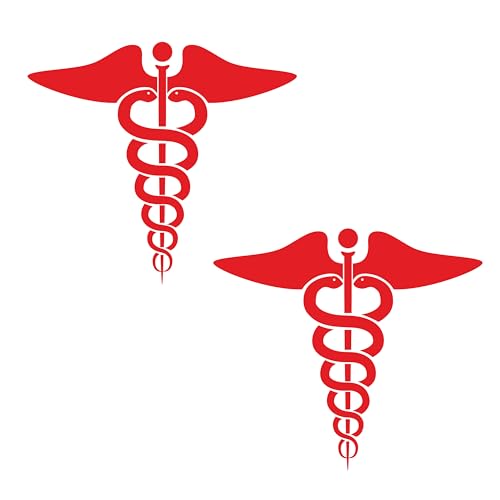 Image of Red Doctor Car Decal Sticker Doctor Logo Sticker for Car and Bike Reflective and Water Proof Pack of 2 (Size 3.5 by 4 Inch)
