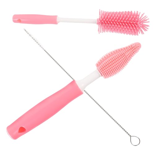 ELAYARD Cepillo de Limpieza para Biberones con Mango de Cepillos de Silicona Rotativos para Botellas de Agua Tetinas y Pajitas Kit Completo para Limpieza Profunda