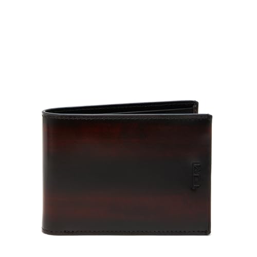 TUMI - Nassau Double Billfold Wallet - Men's Premium Leather Card Holder - RFID Protection - Burnished Wine Leather