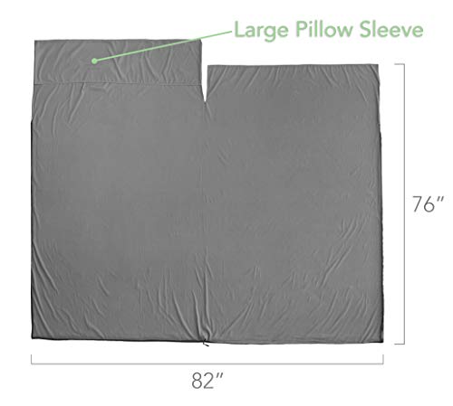 Pike Trail Sleeping Bag Liner – Travel and Camping Sheet, Lightweight and Compact Insert with Full Length Zipper and Guarantee (Silver Bullet, Large, 82" L x 41" W) - Thumbnail 4