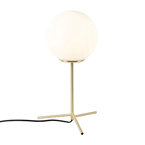 Qazqa Lampada Da Terra Art Déco Pallon - 2 Luci, Vetro Nero, Altezza 44 Cm - Per Soggiorno E Camera Da Letto
